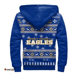 West Coast Eagles Ugly Christmas Faux Knit Sherpa Hoodie – Xmas Holiday Gift Pullover