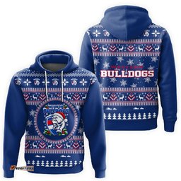 Western Bulldogs Ugly Faux Knit Christmas Hoodie – Xmas Holiday Gift Pullover