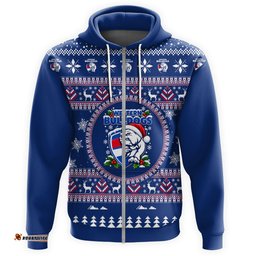 Western Bulldogs Ugly Faux Knit Christmas Hoodie – Xmas Holiday Gift Pullover