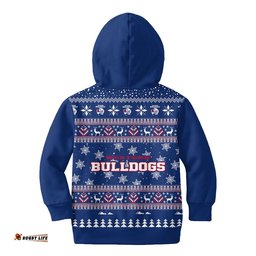 Western Bulldogs Ugly Faux Knit Christmas Kids Hoodie – Xmas Holiday Gift Pullover