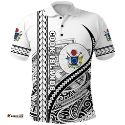 Rugbylife Polo Shirt - (Custom Personalised) Cook Islands Rugby Polo Shirt Simple - Custom Text and Number K13