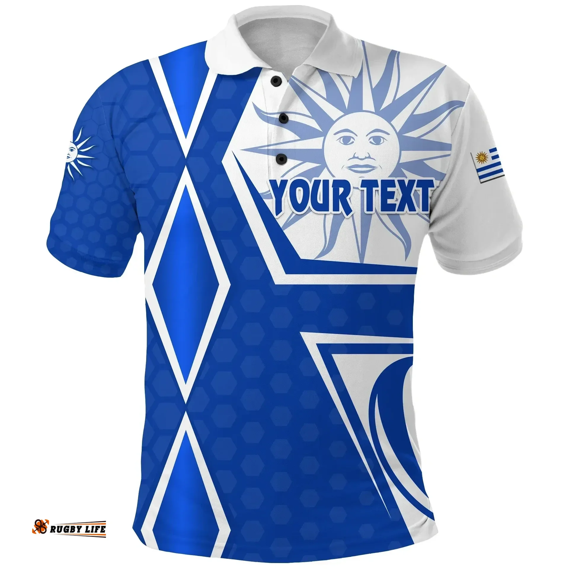 Rugbylife Polo Shirt - (Custom Personalised) Uruguay Rugby Polo Shirt Los Teros Unique Vibes A31