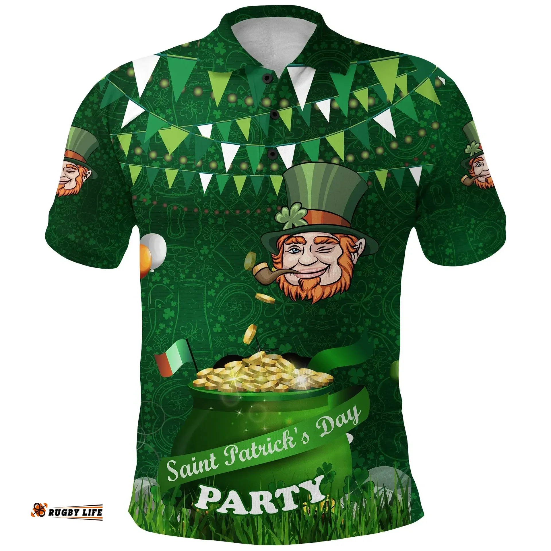 Patrick's Day Polo Shirt Shamrock Festival Style K36