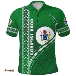 Rugbylife Polo Shirt - (Custom Personalised) Cook Islands Rugby Polo Shirt Simple Style Green - Custom Text and Number K13