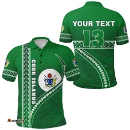 Rugbylife Polo Shirt - (Custom Personalised) Cook Islands Rugby Polo Shirt Simple Style Green - Custom Text and Number K13