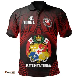 Rugbylife Polo Shirt - Tonga Rugby Polo Shirt Mate Ma'a Tonga Tribal Pattern TH6