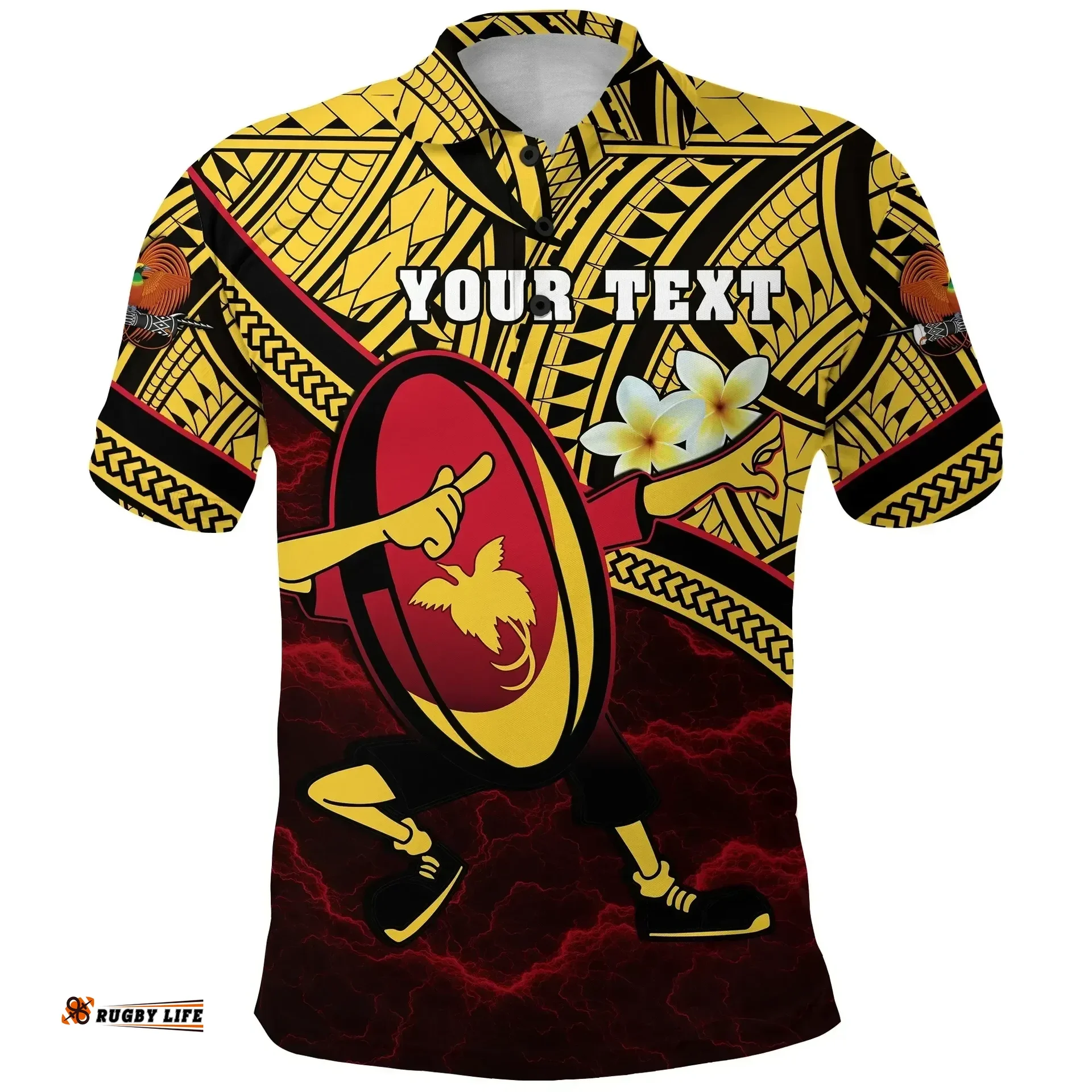 Rugbylife Polo Shirt - (Custom Personalised) Papua New Guinea Rugby Polo Shirt Style Dab Trend K13