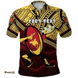 Rugbylife Polo Shirt - (Custom Personalised) Papua New Guinea Rugby Polo Shirt Style Dab Trend K13