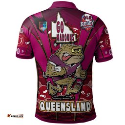 Cane Toads Polo Shirt - Custom Cane Toads Mascot With Aboriginal Inspired Art Polo Shirt