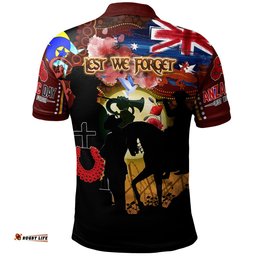 Australia Anzac Day Aboriginal Inspired Brown Polo Shirt - Custom The Aboriginal Inspired and Torres Strait Islander Commemorative Polo Shirt Amazing Aussie