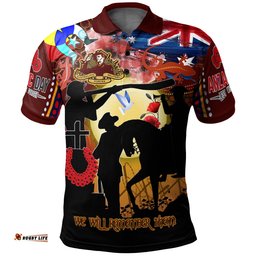 Australia Anzac Day Aboriginal Inspired Brown Polo Shirt - Custom The Aboriginal Inspired and Torres Strait Islander Commemorative Polo Shirt Amazing Aussie