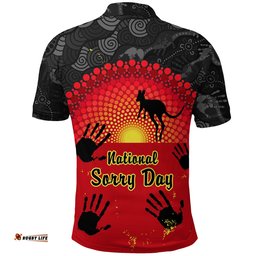 National Sorry Day Polo Shirt Version 02- Australian Aboriginal