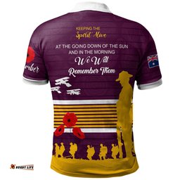 Australia Broncos Anzac Custom Polo Shirt - Keeping the Spirit Alive Polo Shirt