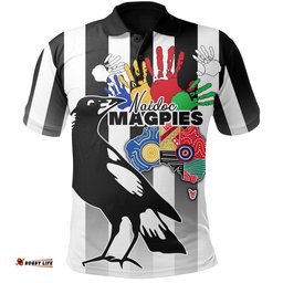 Custom Personalised Magpies Naidoc Week Polo Shirt Collingwood Sport Map Style