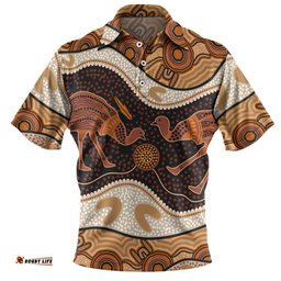 Australia Emu Aboriginal Polo Shirt - Emu Aboriginal Painting Polo Shirt