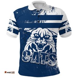 Cats Polo Shirt Geelong Style Grunge