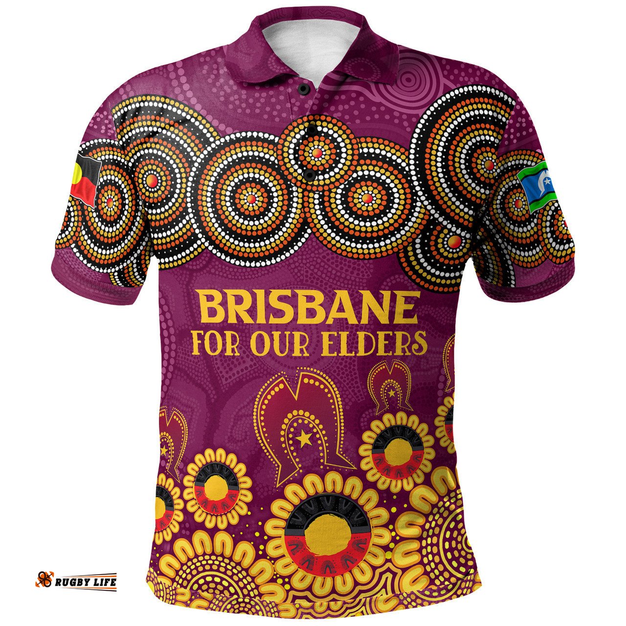 Brisbane Broncos Naidoc Polo Shirt - Custom Broncos For Our Elders Polo Shirt
