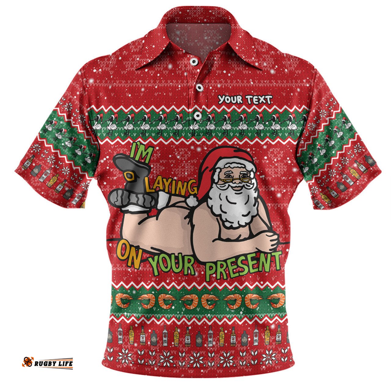 Australia Christmas Custom Polo Shirt - Merry Chrismas I'm Laying On Your Present Polo Shirt