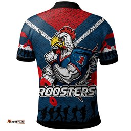Sydney Roosters Polo Shirt - Custom Anzac Day Sydney Roosters Polo Shirt