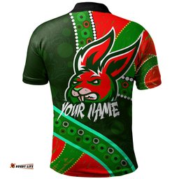 South Sydney Rabbitohs Polo Shirt - Indigenous Bunnies Power Sport Tribal Polo Shirt