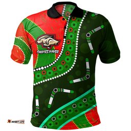 South Sydney Rabbitohs Polo Shirt - Indigenous Bunnies Power Sport Tribal Polo Shirt