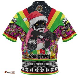 Penrith Panthers Christmas Custom Polo Shirt - Penrith Panthers Santa Aussie Big Things Christmas Polo Shirt