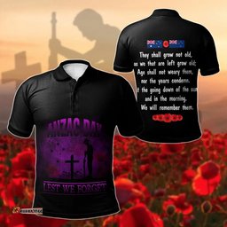 Australia Anzac Polo Shirt - Lest We Forget 2D Style (Pink)