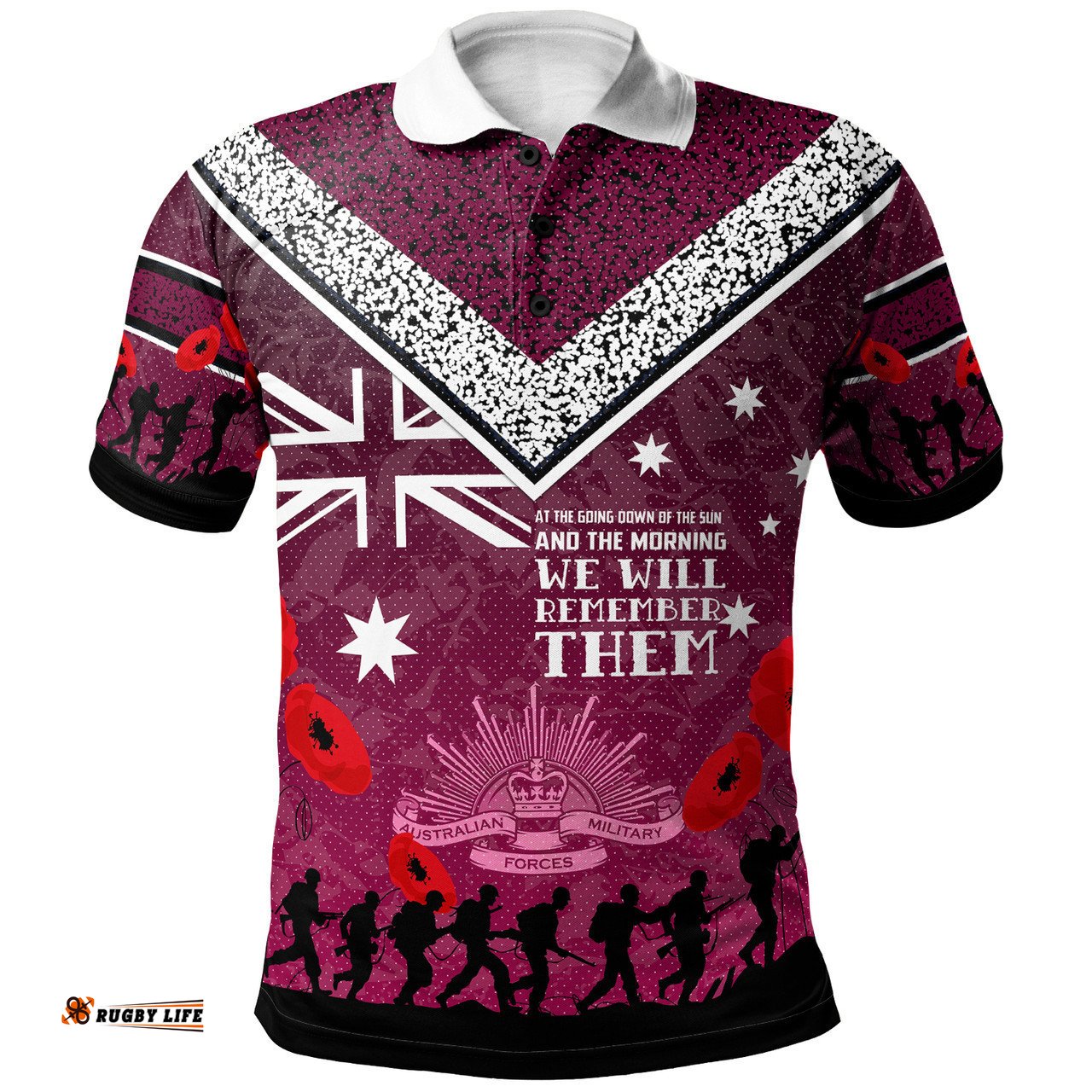 Manly Warringah Sea Eagles Anzac Custom Polo Shirt - Keeping the Spirit Alive Polo Shirt
