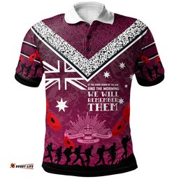 Manly Warringah Sea Eagles Anzac Custom Polo Shirt - Keeping the Spirit Alive Polo Shirt