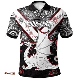 Australia Illawarra and St George Polo Shirt - Custom Aboriginal Inspired Dragon Polo Shirt