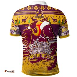 Brisbane Broncos Christmas Polo Shirt - Merry Christmas Broncos 1992 Retro Heritage Jersey Custom Polo Shirt
