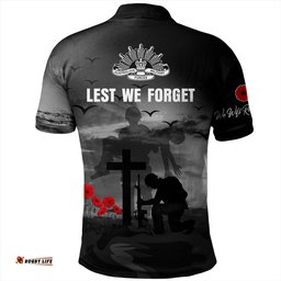 Australia Polo Shirt Lest We Forget Remember Soldiers