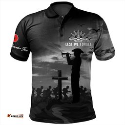 Australia Polo Shirt Lest We Forget Remember Soldiers