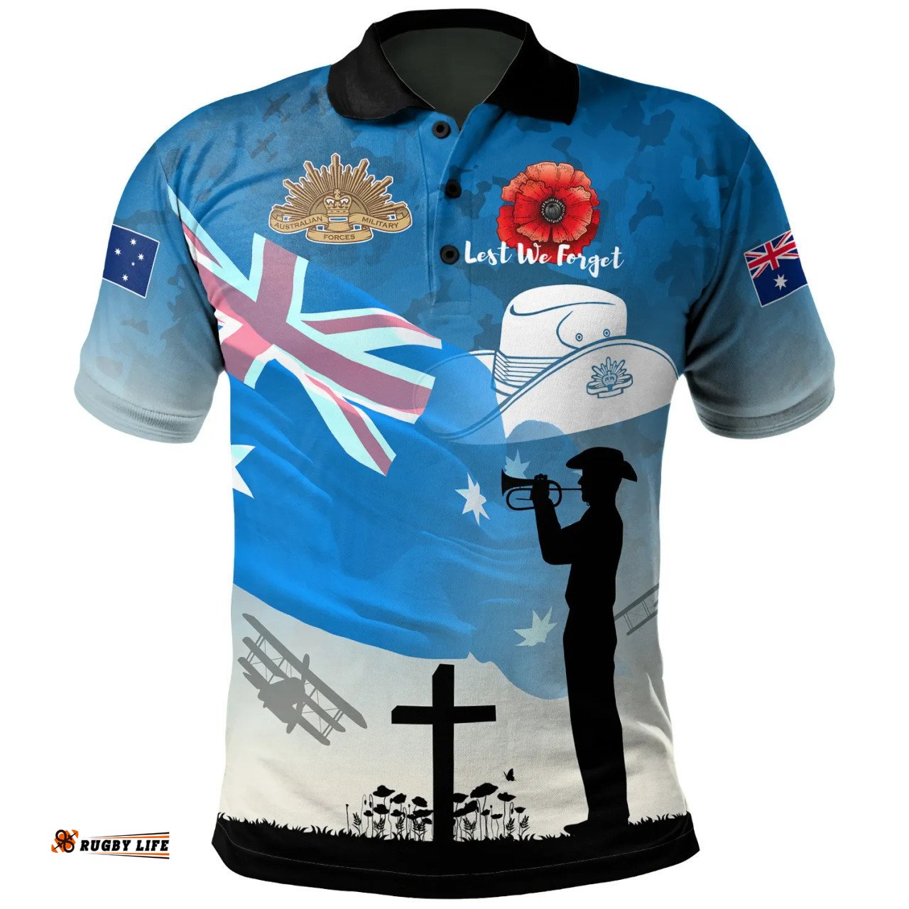 Australia Anzac Polo Shirt - Anzac Poppy
