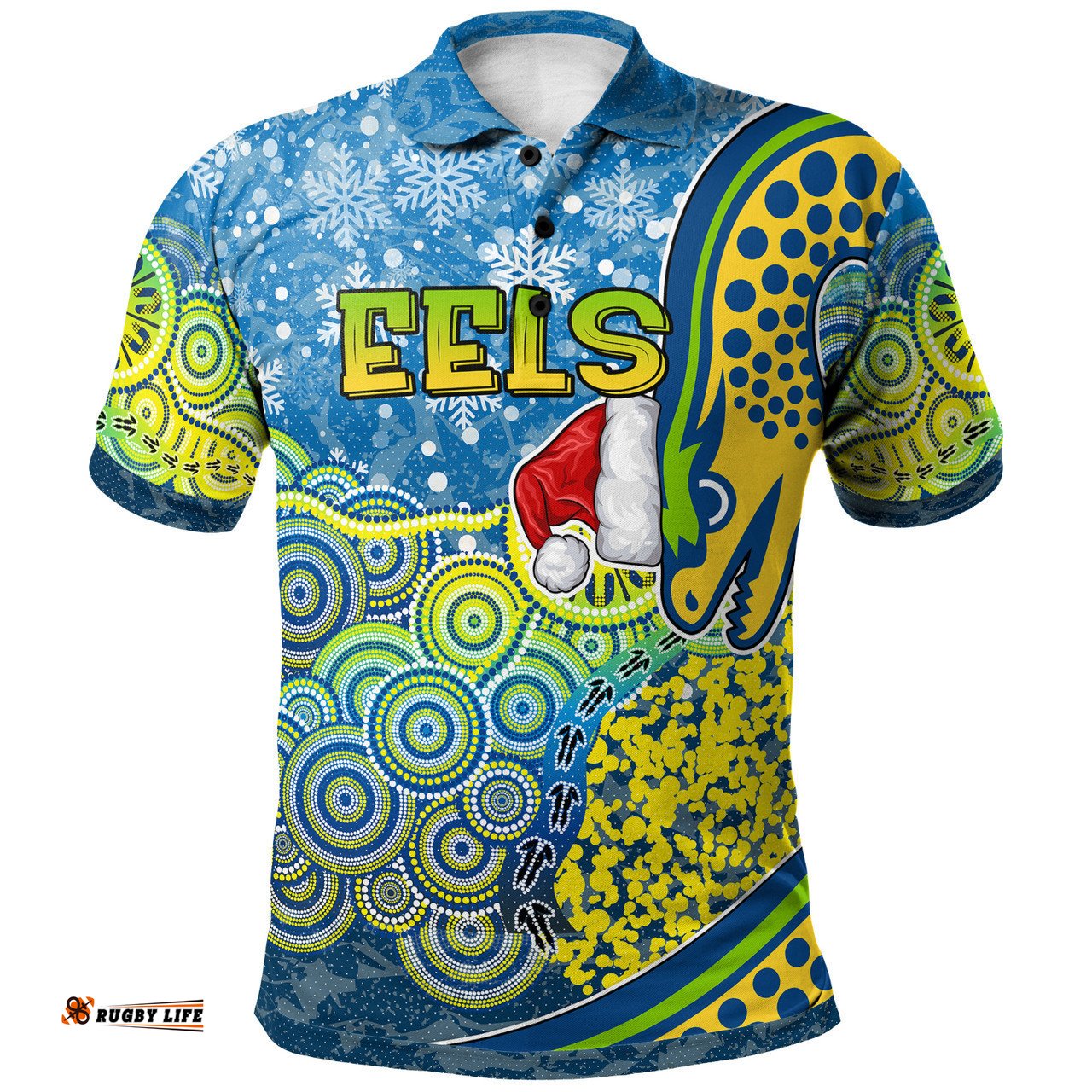 Parramatta Eels Christmas Polo Shirt - Custom Christmas Indigenous Parramatta Eels Polo Shirt