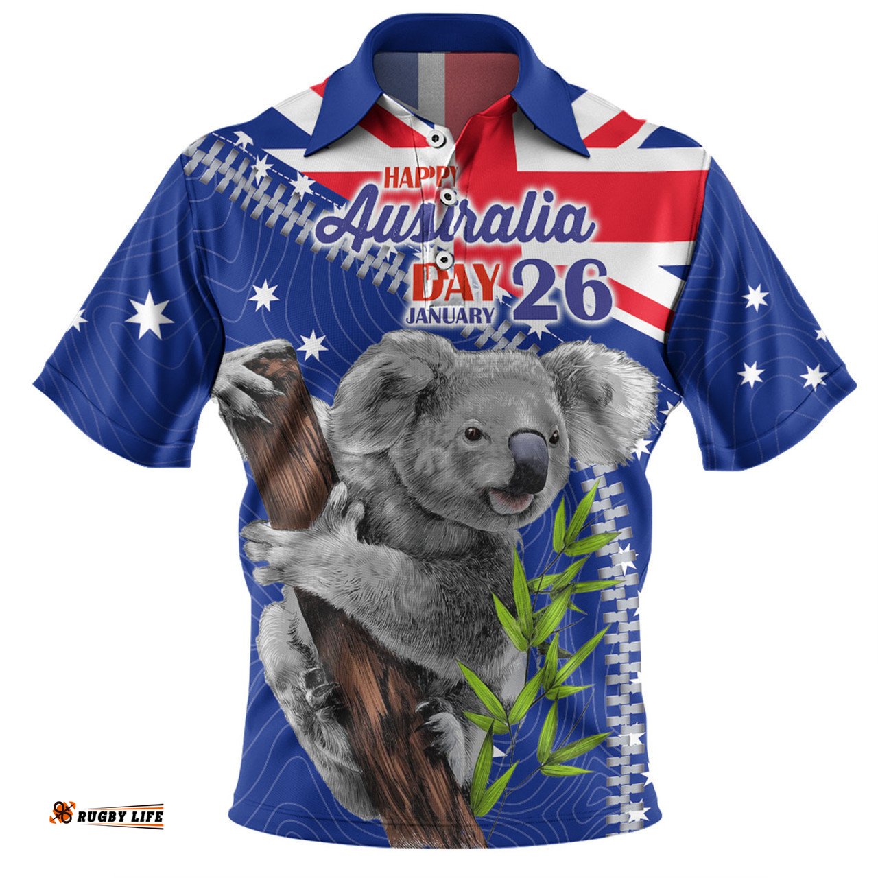 Australia Australia Day Polo Shirt - Koala Happy Australia Day Polo Shirt
