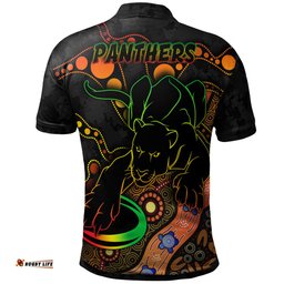 Penrith Panthers Polo Shirt - Custom Penrith Panthers Aboriginal Inspired Polo Shirt