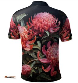 Australia Waratah Polo Shirt - Red Waratah Flowers Fine Art Ver3 Polo Shirt