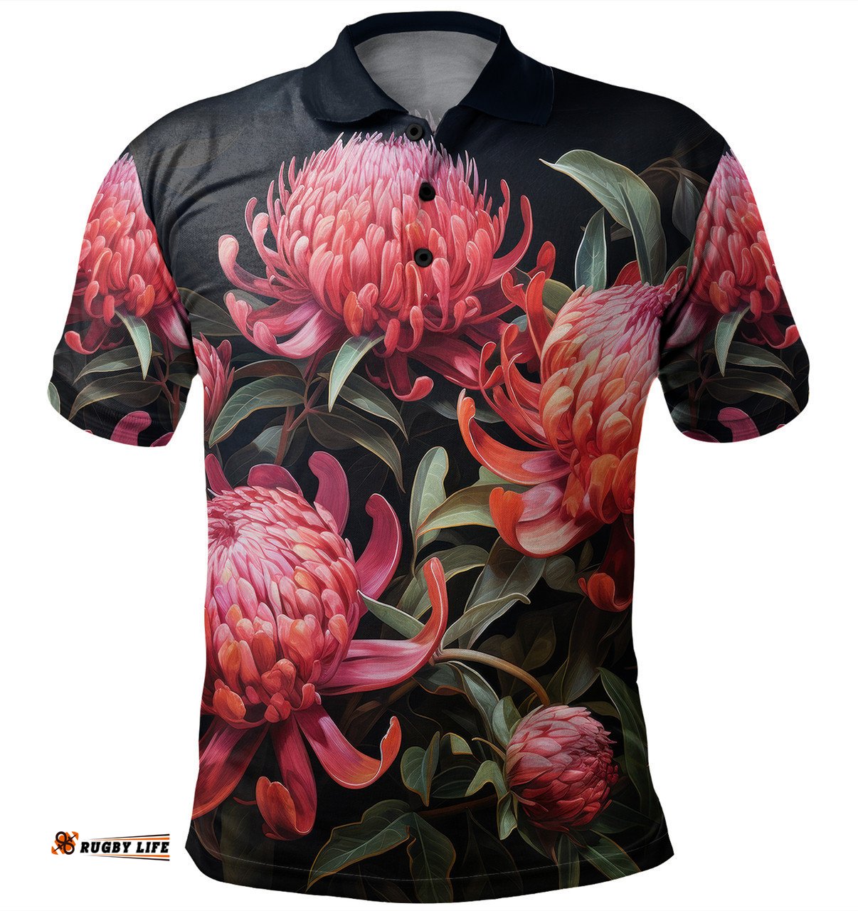 Australia Waratah Polo Shirt - Red Waratah Flowers Fine Art Ver3 Polo Shirt