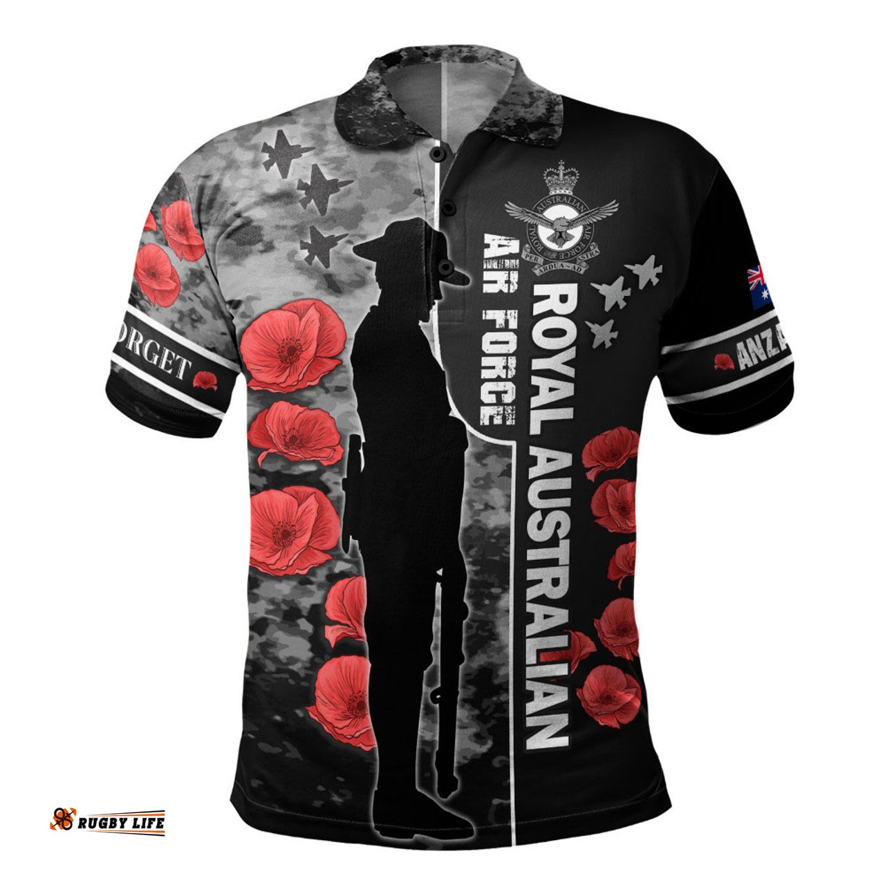 Australia Polo Shirt - Custom Royal Australian Air Force Anzac Day Camouflage Style