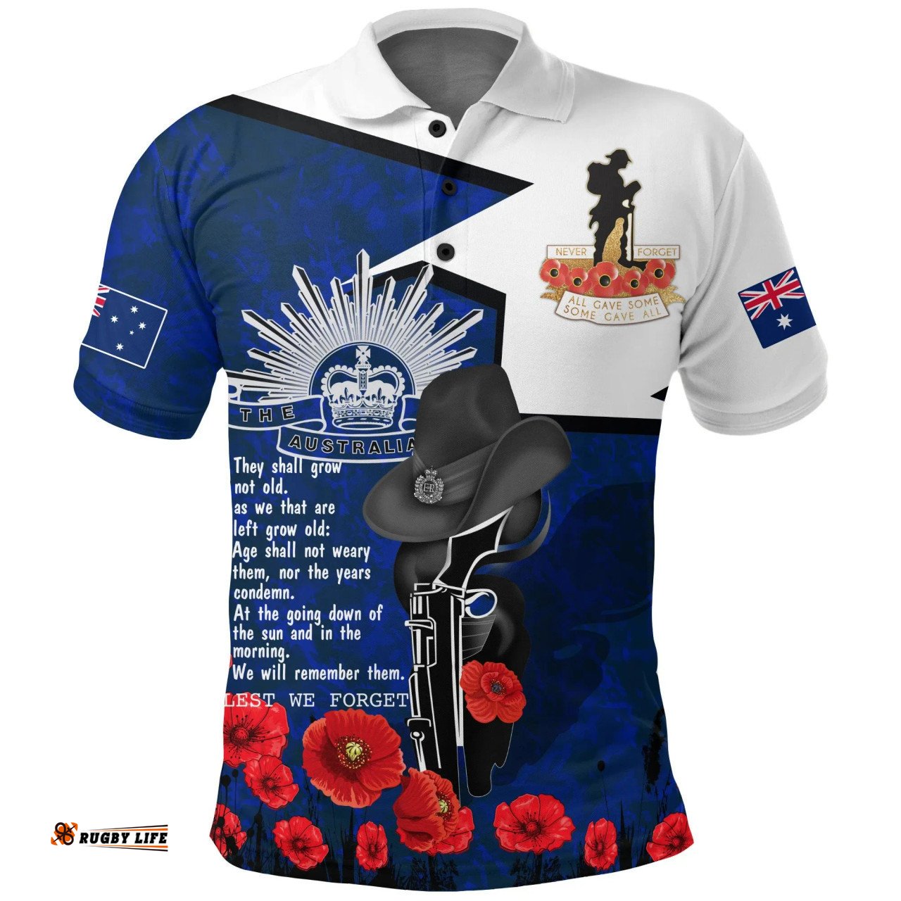 Australia Polo Shirt Anzac Day - Lest We Forget