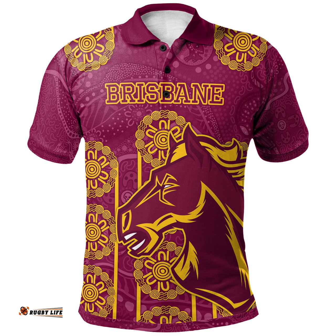 Brisbane Broncos Polo Shirt - Custom Indigenous Broncos Polo Shirt