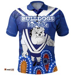 Canterbury-Bankstown Bulldogs Custom Polo Shirt - Bulldogs For Life With Aboriginal Style Polo Shirt