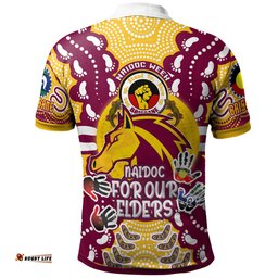 Brisbane Broncos Naidoc Week Polo Shirt - Custom Brisbane Broncos Naidoc Week For Our Elders Aboriginal Inspired