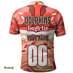 Redcliffe Dolphins Custom Polo Shirt - Redcliffe Dolphins For Life With Aboriginal Style Polo Shirt