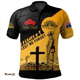 Australia Polo Shirt Custom Anzac Day Soldiers Lest We Forget Poppy
