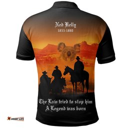 Australia Polo Shirt - Anzac Shirt Lest We Forget Kangaro Sunset