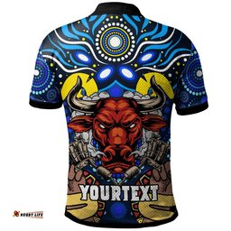 North Queensland Cowboys Naidoc Custom Polo Shirt - Aboriginal Inspired Dot Painting Style Polo Shirt