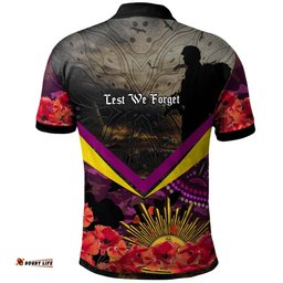 Brisbane Broncos Anzac Custom Polo Shirt - Remembrance Anzac Day Broncos Aboriginal Inspired Polo Shirt