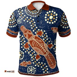 Australia Aboriginal Inspired Polo Shirt - Platypus And Fish Patterns Polo Shirt Amazing Aussie